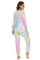 Tie-Dye Top and Drawstring Pants Lounge Set - Guy Christopher 