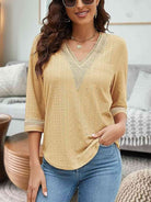 V-Neck Eyelet Blouse - Guy Christopher 