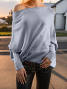 Texture Round Neck Long Sleeve Sweater - Guy Christopher 