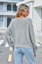 V-Neck Long Sleeve Sweater - Guy Christopher 