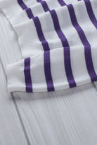Striped V-Neck Long Sleeve Knit Top - Guy Christopher 