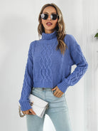 Turtleneck Dropped Shoulder Sweater - Guy Christopher 