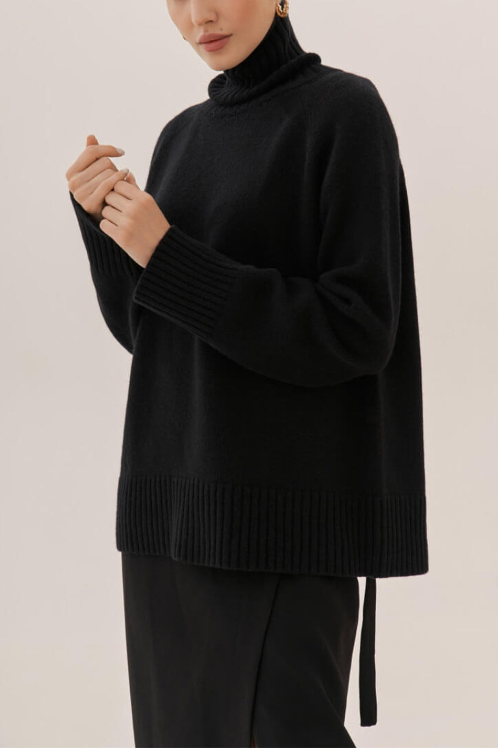 Turtle Neck Raglan Sleeve Sweater - Guy Christopher 