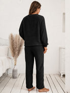 Teddy Long Sleeve Top and Pants Lounge Set - Guy Christopher 