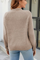 Waffle-Knit Round Neck Reglan Sleeve Sweater - Guy Christopher 