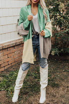 Color Block Long Sleeve Cardigan - Guy Christopher 