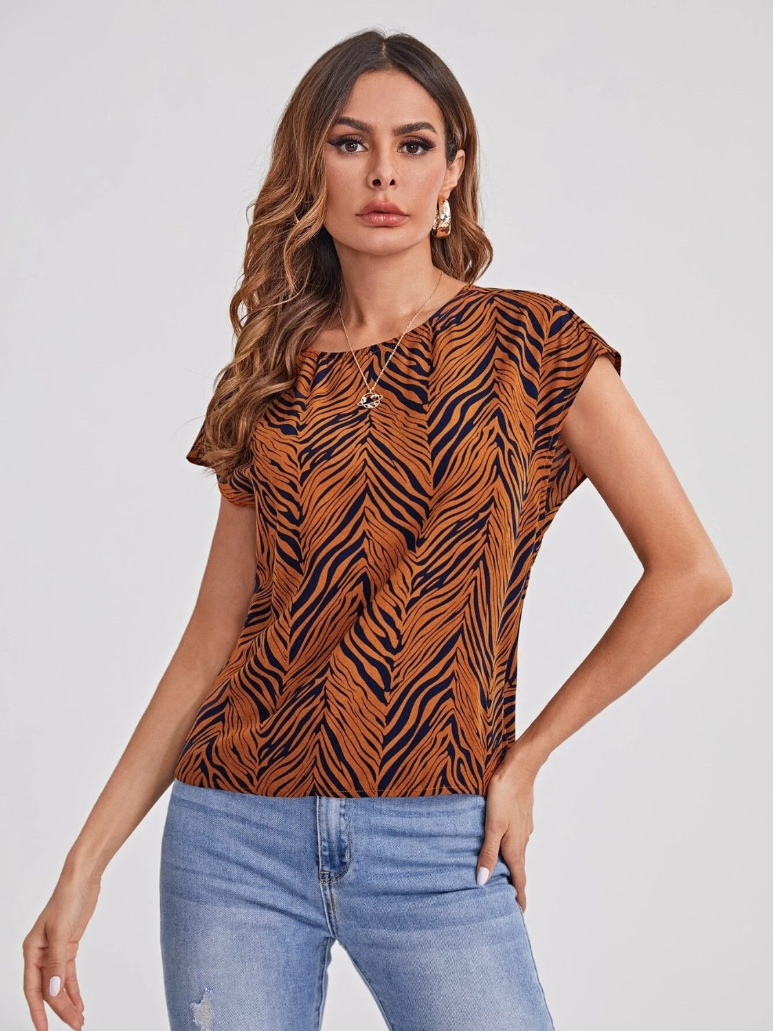 Twisted Open Back Blouse - Guy Christopher 