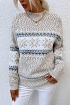 Snowflake Pattern Mock Neck Sweater - Guy Christopher 