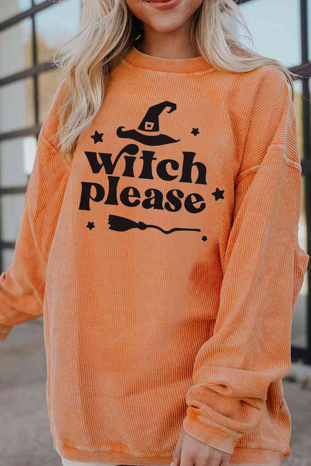 WITCH PLEASE Graphic Dropped Shoulder Sweatshirt - Guy Christopher 
