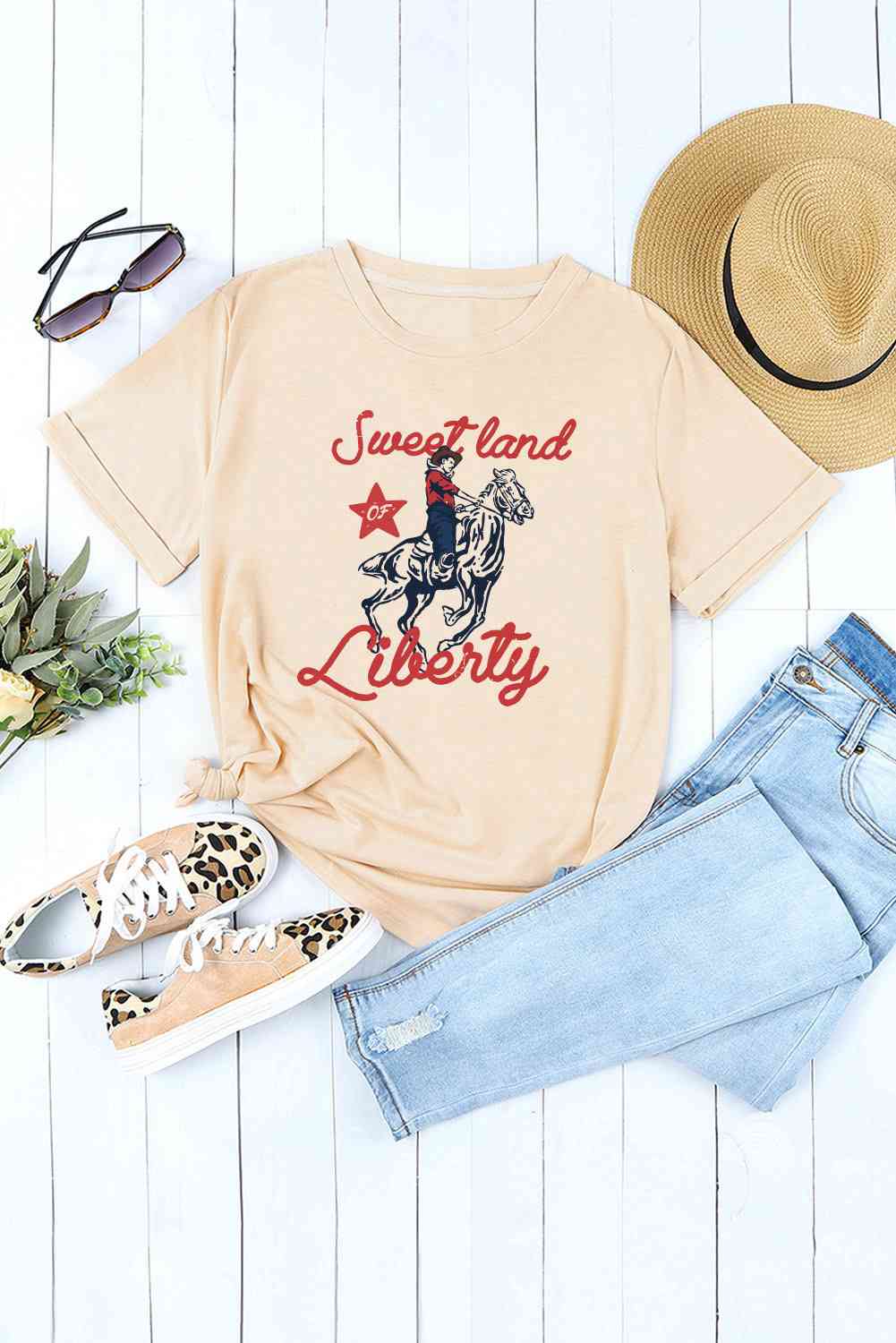 SWEET LAND OF LIBERTY Graphic Short Sleeve Tee - Guy Christopher 