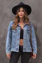 Studded Button Down Denim Jacket - Guy Christopher 