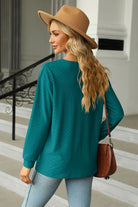 V-Neck Long Sleeve Blouse - Guy Christopher 