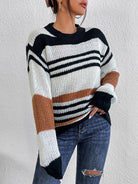 Striped Round Neck Sweater - Guy Christopher 