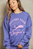 Sweet Claire "Support Your Local Cowgirl" Oversized Crewneck Sweatshirt - Guy Christopher 