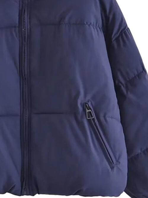 Zip Up Drawstring Winter Coat with Pockets - Guy Christopher 