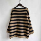 Striped Round Neck Long Sleeve Sweater - Guy Christopher 