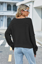 V-Neck Long Sleeve Sweater - Guy Christopher 