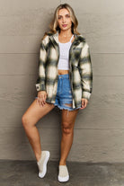 Zenana By The Fireplace Oversized Plaid Shacket in Olive - Guy Christopher 