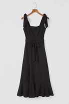 Square Neck Tie Shoulder Dress - Guy Christopher 