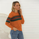 Striped Round Neck Long Sleeve Sweater - Guy Christopher 