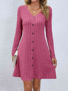 V-Neck Long Sleeve Mini Dress - Guy Christopher 