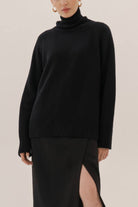 Turtle Neck Raglan Sleeve Sweater - Guy Christopher 