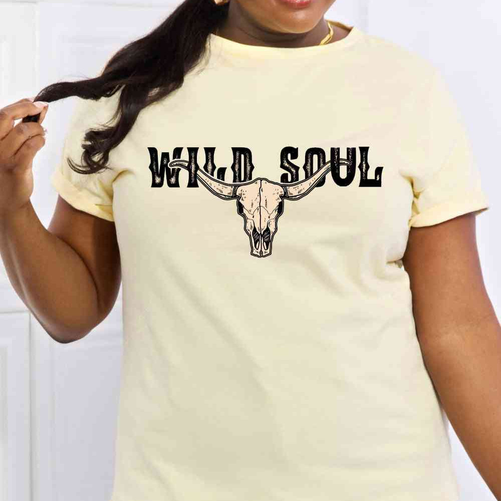 Simply Love Full Size WILD SOUL Graphic Cotton Tee - Guy Christopher 