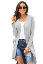 V-Neck Long Sleeve Cardigan with Pocket - Guy Christopher 