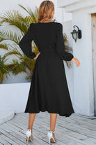 Twisted Long Sleeve Midi Dress - Guy Christopher 