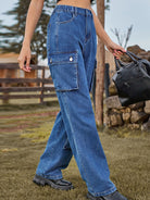 Straight Leg Cargo Jeans - Guy Christopher 