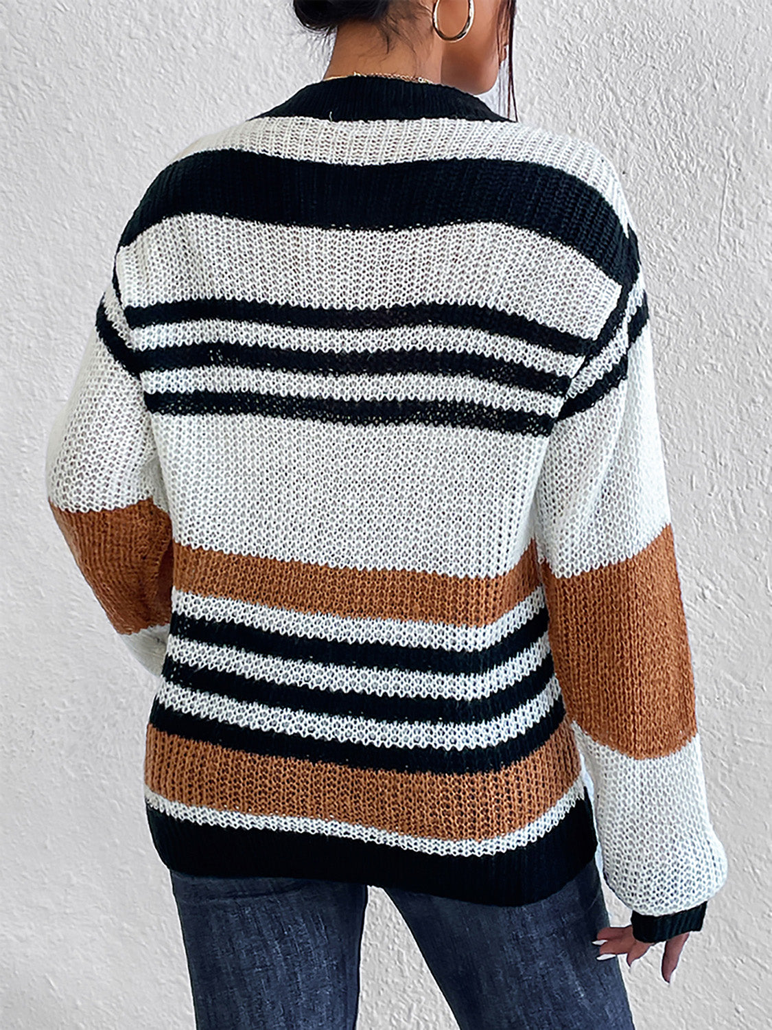 Striped Round Neck Sweater - Guy Christopher 