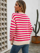 Striped Drop Shoulder Knit Top - Guy Christopher 