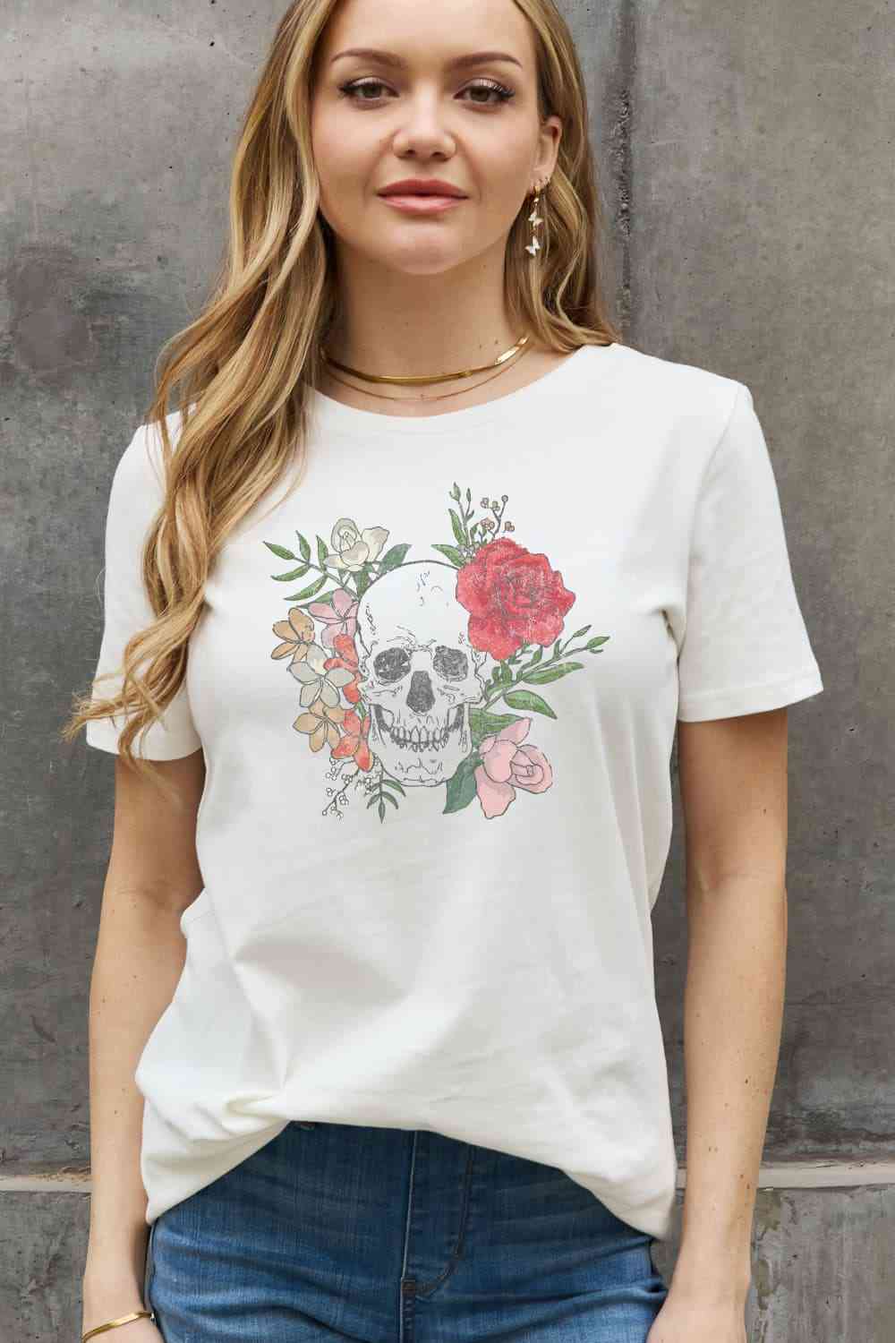 Simply Love Simply Love Full Size Skull Graphic Cotton Tee - Guy Christopher 