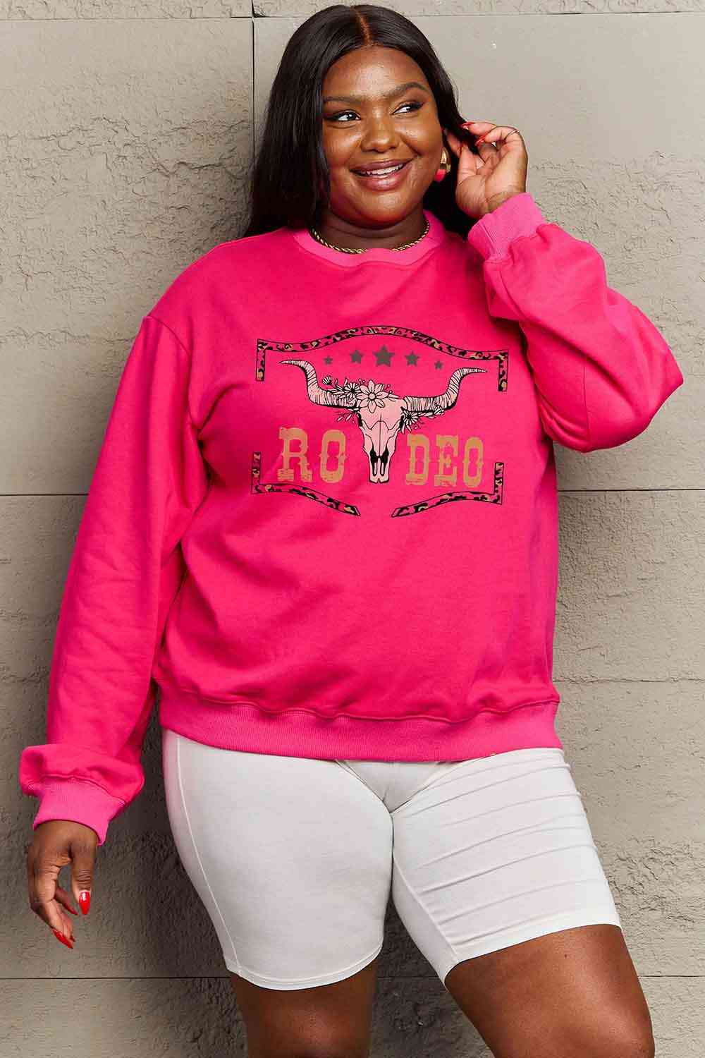 Simply Love Simply Love Full Size Round Neck Dropped Shoulder RODEO Graphic Sweatshirt - Guy Christopher 