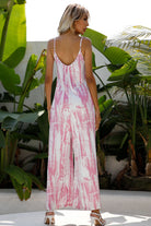 Tie-Dye Spaghetti Strap Jumpsuit with Pockets - Guy Christopher 