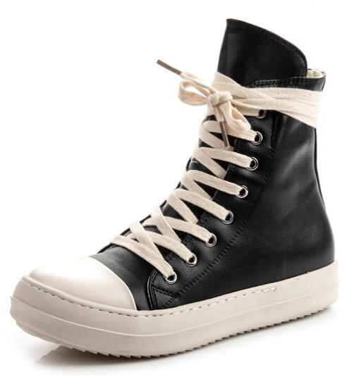 5919 Fashion ladies chunky high heel boots winter ankle black women sneaker cross straps round toe synthetic leather boots women - Guy Christopher