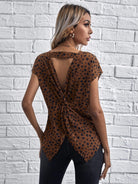 Twisted Open Back Blouse - Guy Christopher 