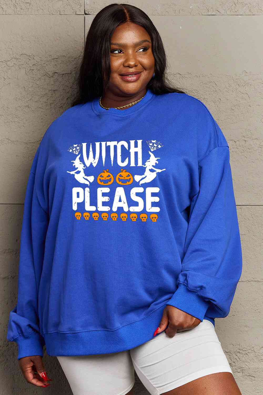 Simply Love Full Size WITCH PLEASE Graphic Sweatshirt - Guy Christopher 