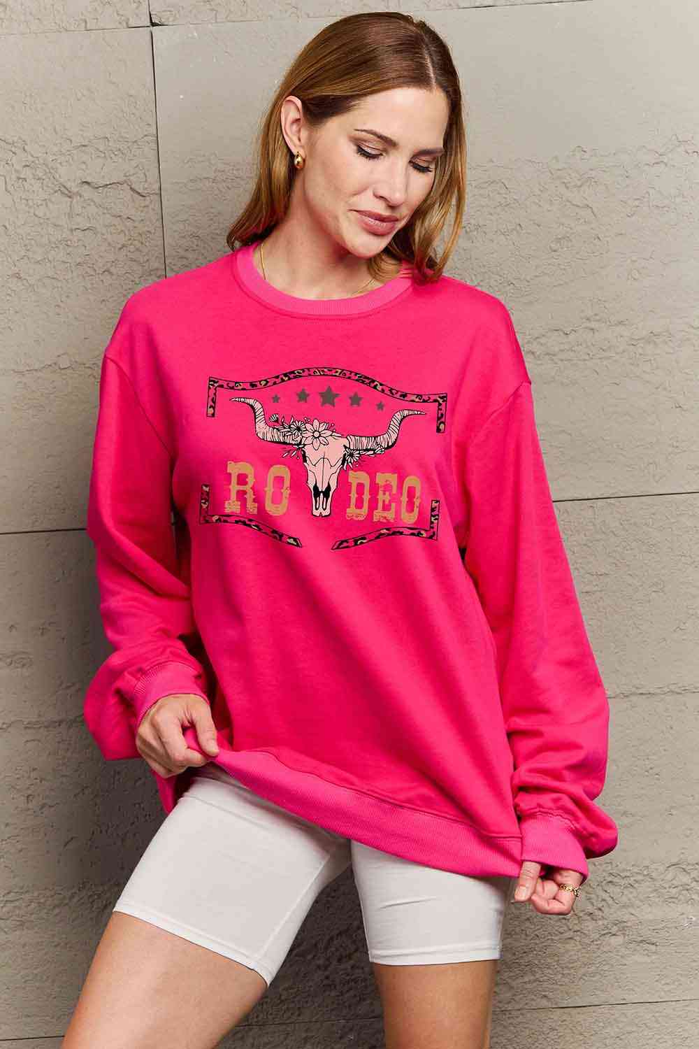 Simply Love Simply Love Full Size Round Neck Dropped Shoulder RODEO Graphic Sweatshirt - Guy Christopher 