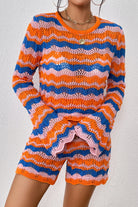 Striped Sweater and Knit Shorts Set - Guy Christopher 