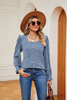 Square Neck Puff Sleeve Top - Guy Christopher 