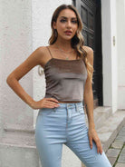 Straight Neck Cropped Cami - Guy Christopher 
