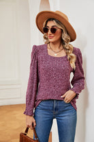 Square Neck Puff Sleeve Top - Guy Christopher 