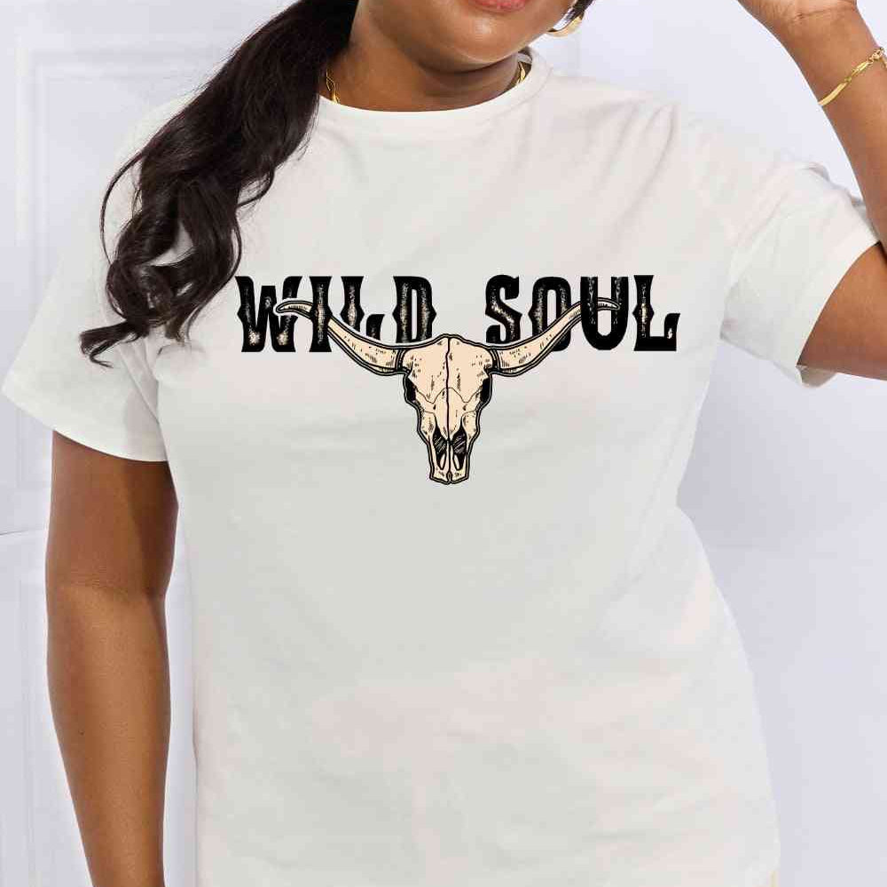 Simply Love Full Size WILD SOUL Graphic Cotton Tee - Guy Christopher 