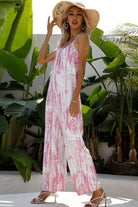 Tie-Dye Spaghetti Strap Jumpsuit with Pockets - Guy Christopher 