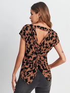 Twisted Open Back Blouse - Guy Christopher 