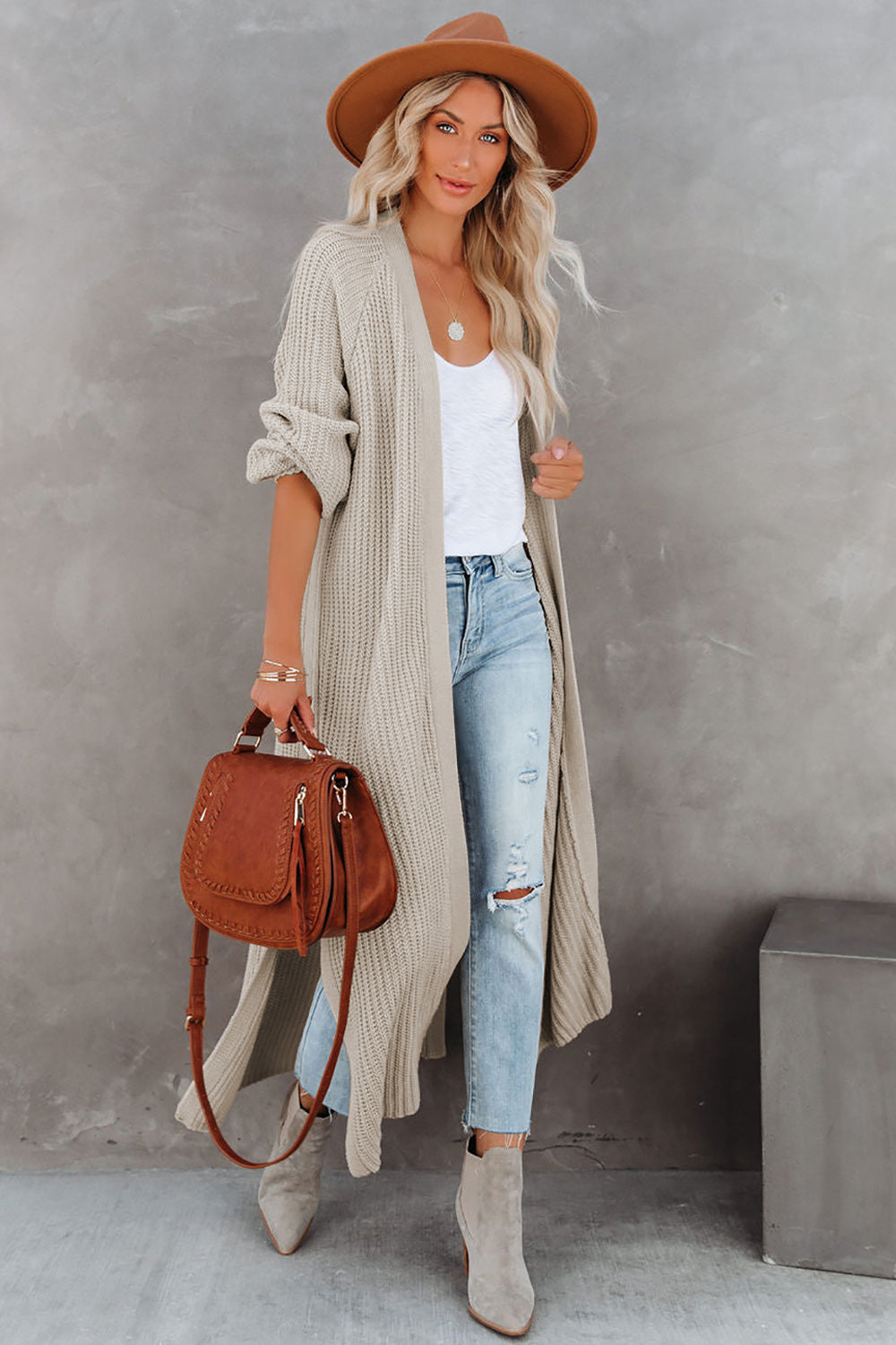 Open Front Side Slit Cardigan - Guy Christopher 