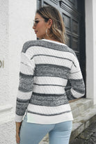 Two-Tone Slit Sweater - Guy Christopher 