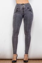 Zip Closure Skinny Jeans with Pockets - Guy Christopher 