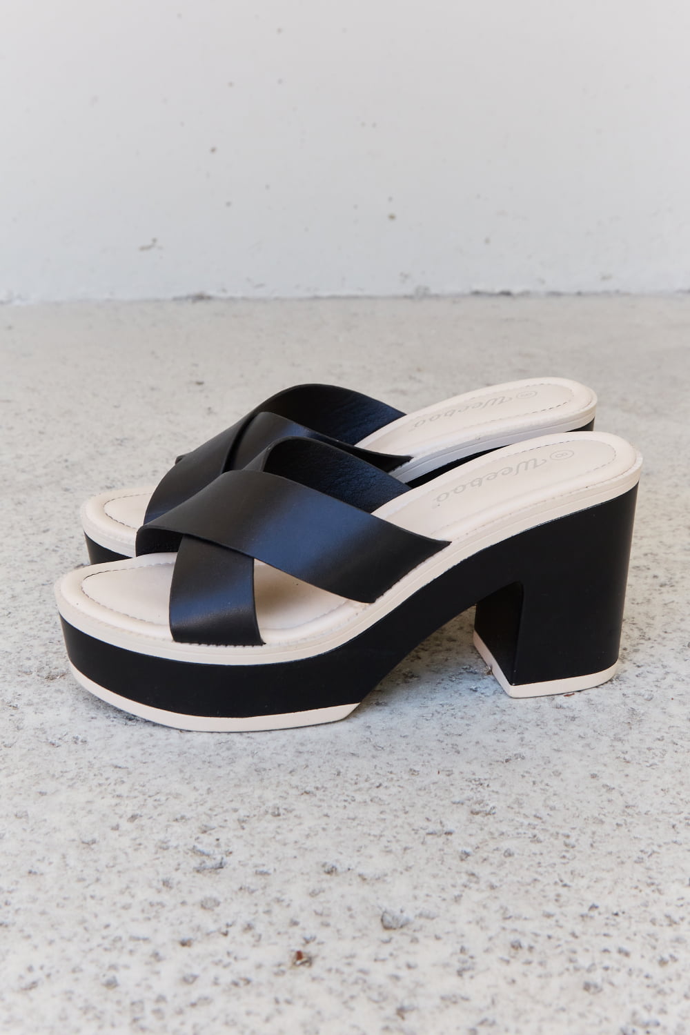 Weeboo Cherish The Moments Contrast Platform Sandals in Black - Guy Christopher 